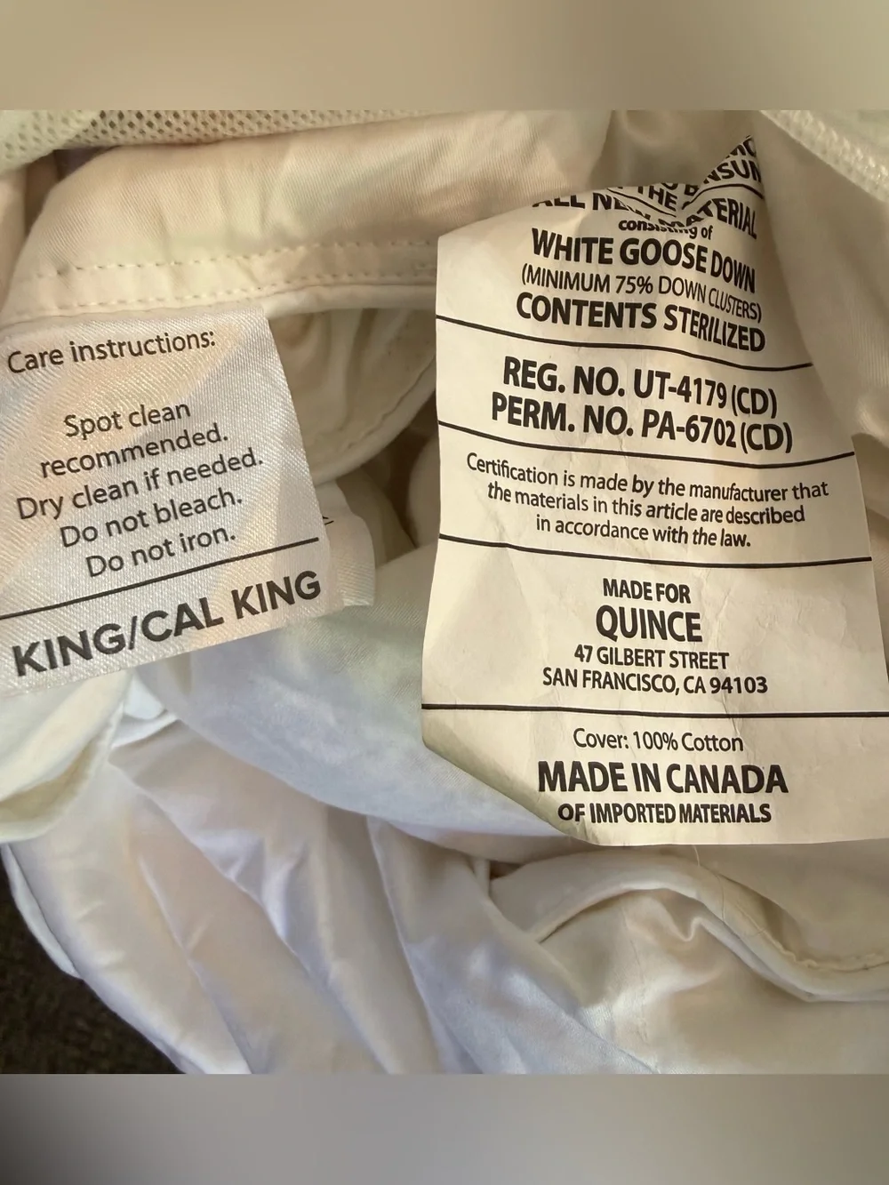 Quince All Season Luxe Goose Down Duvet Insert Comforter King California King